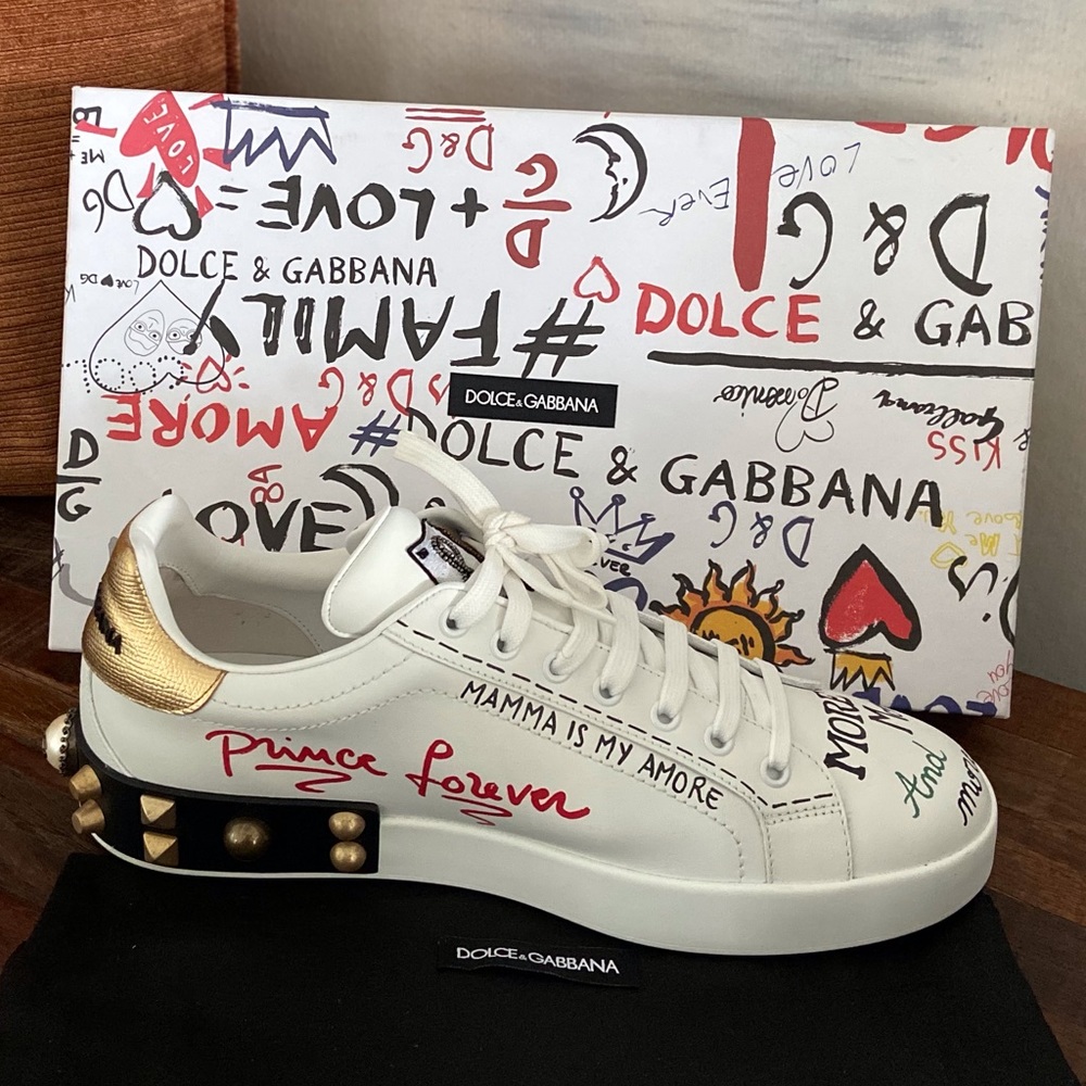 Dolce & Gabbana Men's Portofino Graffiti Sneakers